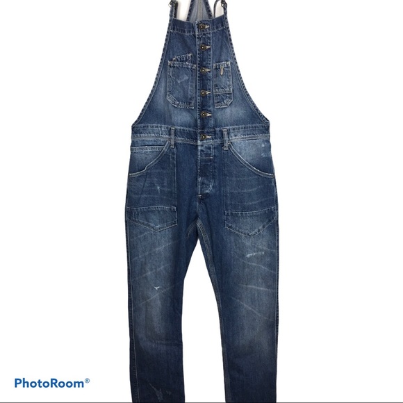 H&M Denim - DUNGAREE Denim Bib Overalls jeans H&M distressed